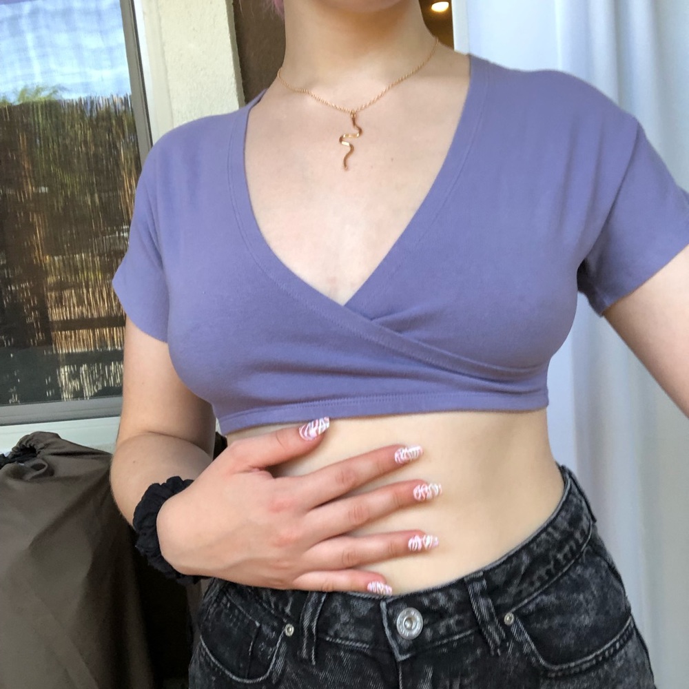 Organic cotton purple crop top